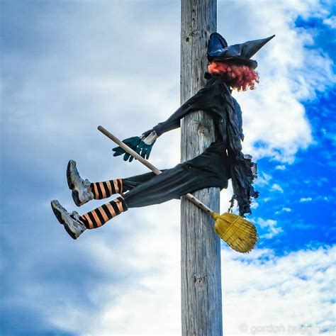 Witch flyinf into pole